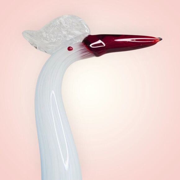 Vtg Mid Century Italian Murano Art Glass Hand Blown Bird Heron Sculpture - Picture 4 of 14